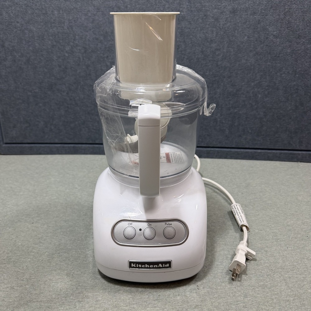 KitchenAid Food Processor White KFP715WH2 Motor Base Bowl Blade Lid TESTED